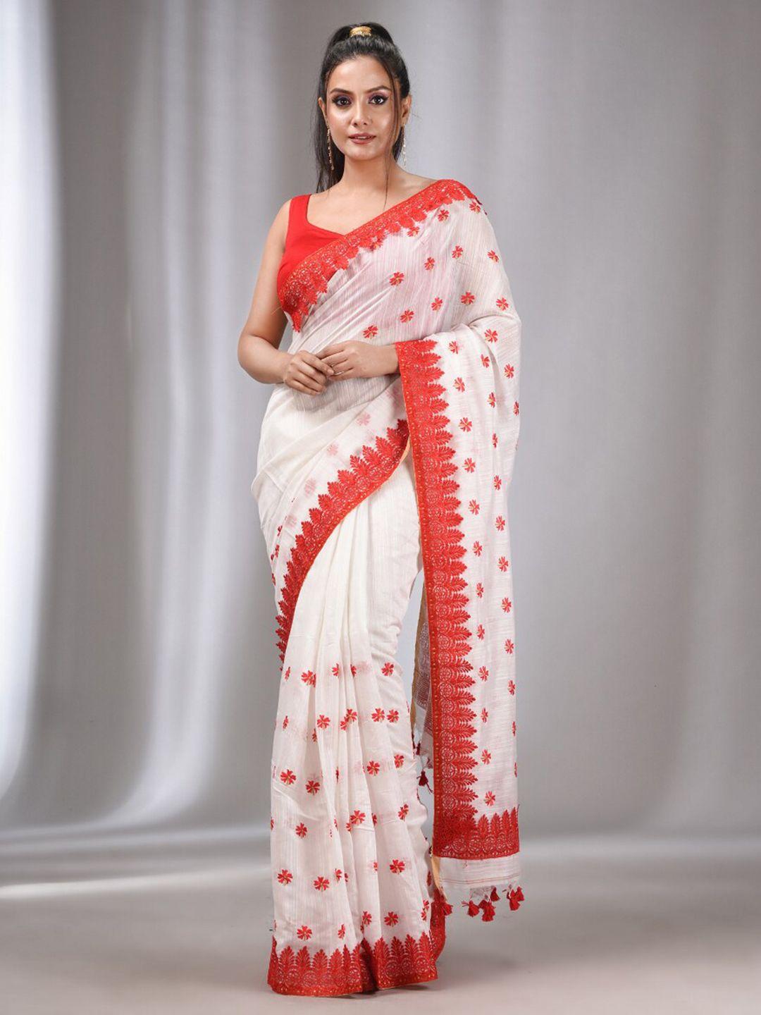 charukriti floral woven design saree