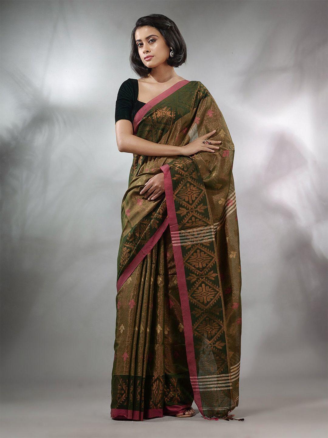 charukriti floral woven design tissue saree