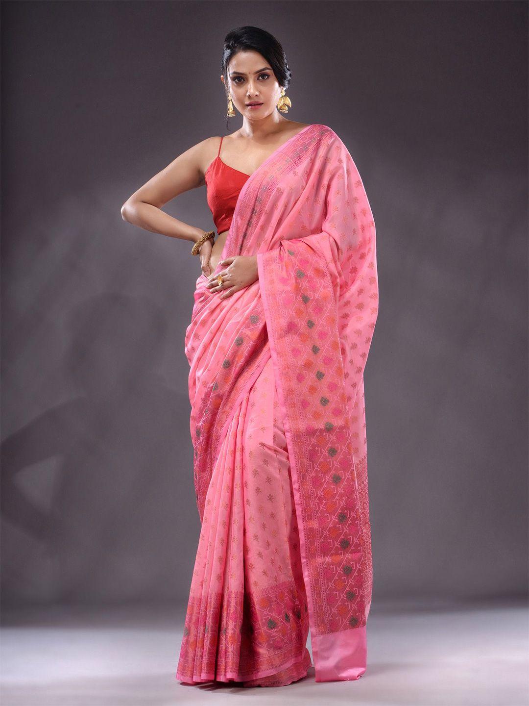 charukriti floral woven design zari banarasi saree