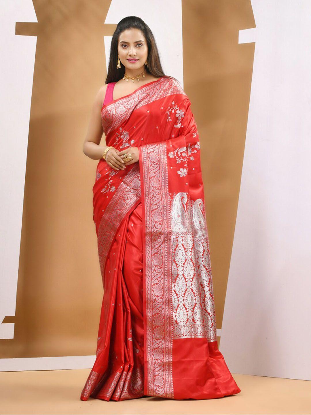 charukriti floral woven design zari banarasi saree