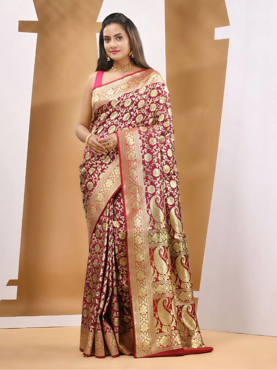 charukriti floral woven design zari banarasi saree