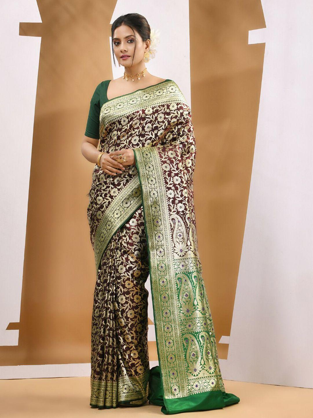 charukriti floral woven design zari banarasi saree