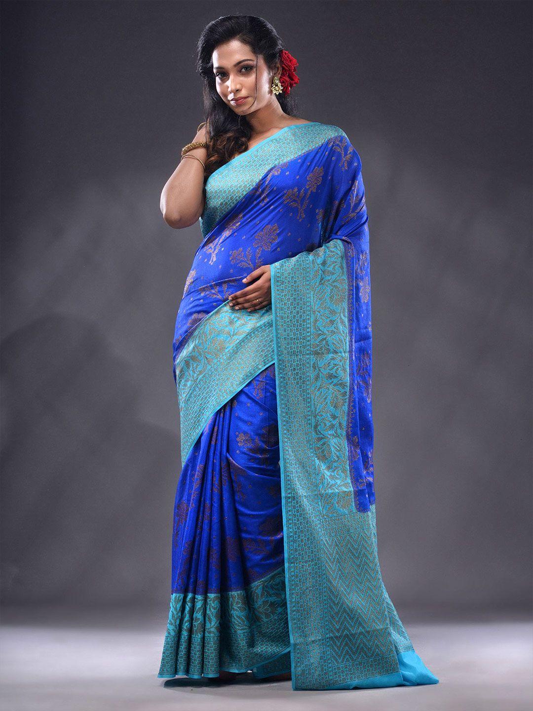 charukriti floral woven design zari saree