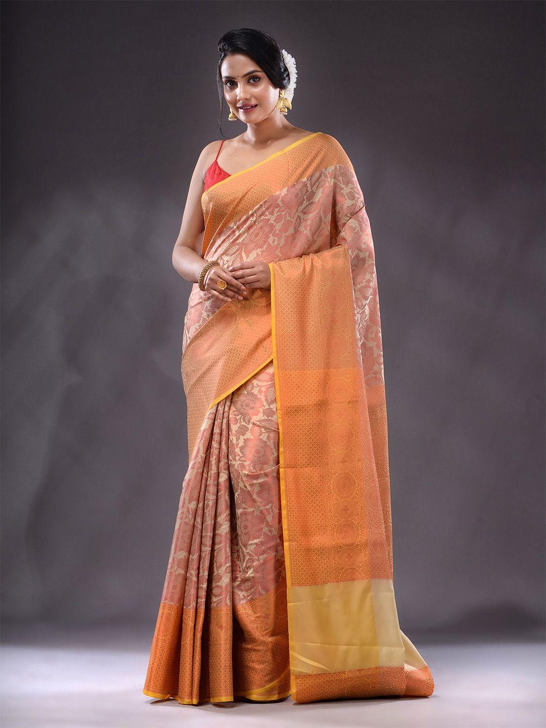 charukriti floral woven design zari saree