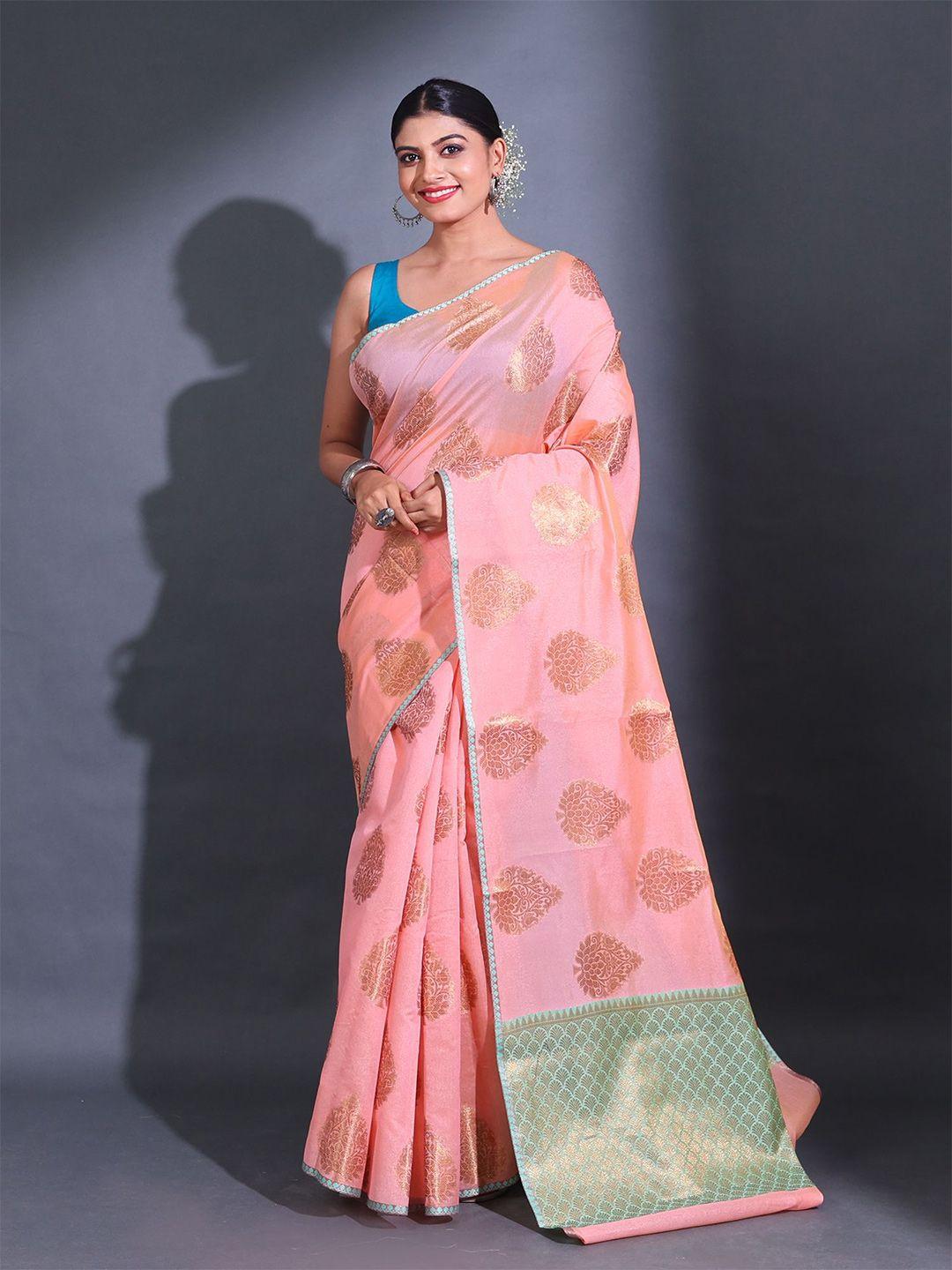 charukriti floral woven design zari saree