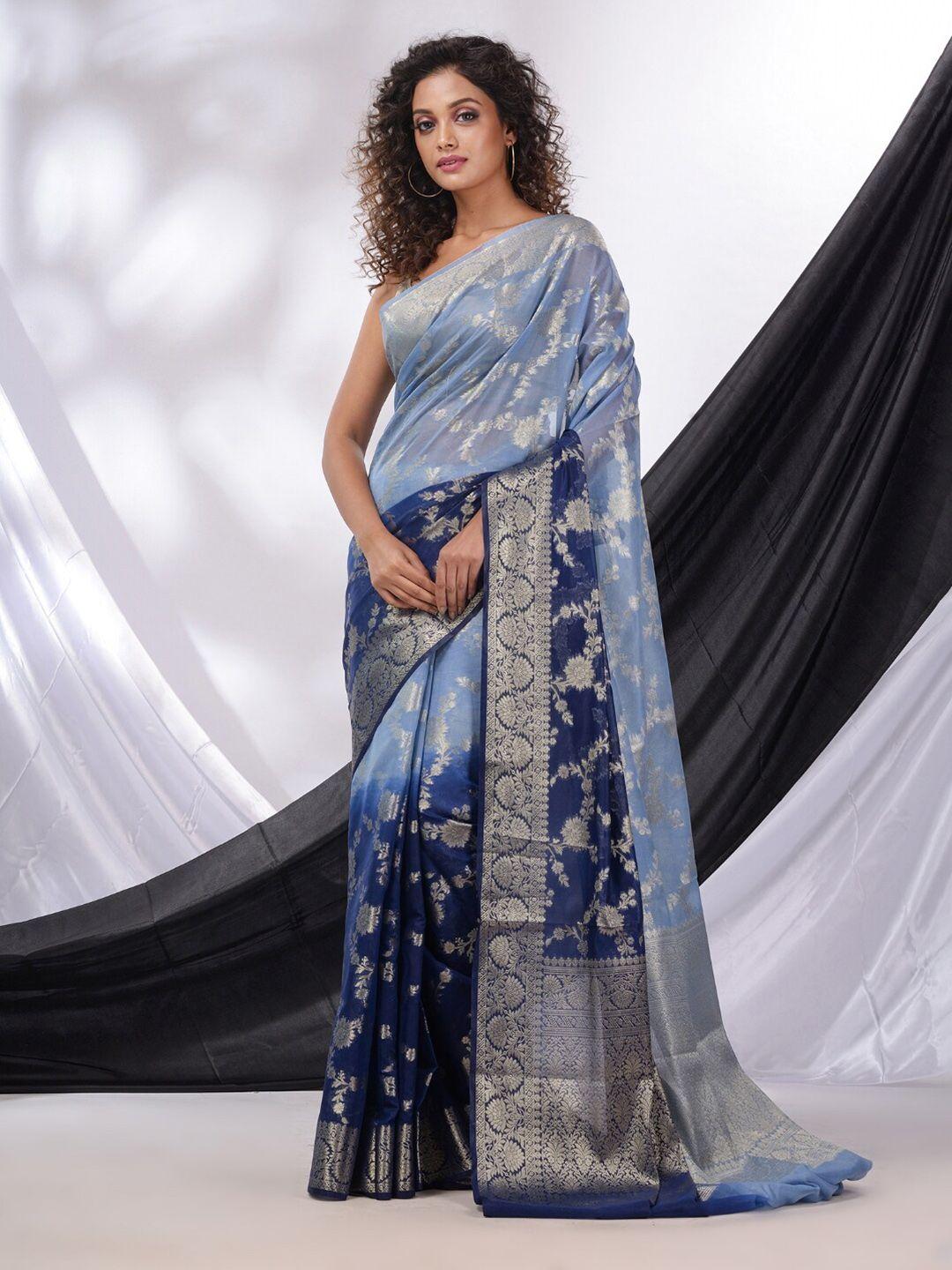 charukriti floral woven design zari saree