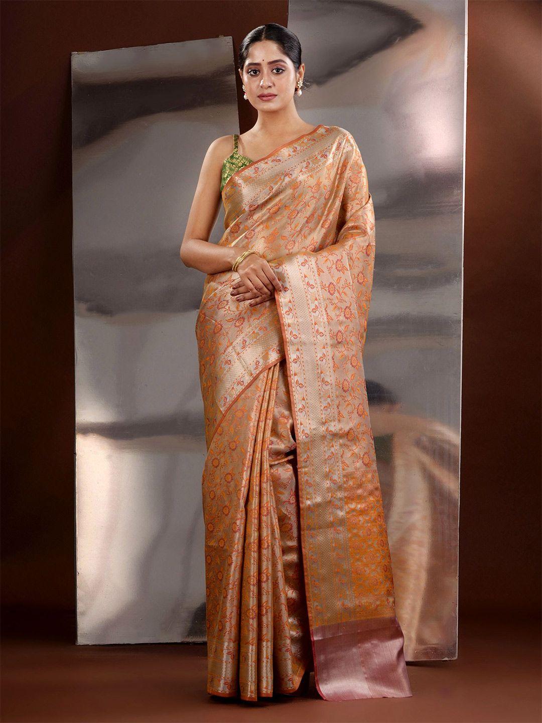 charukriti floral zari saree