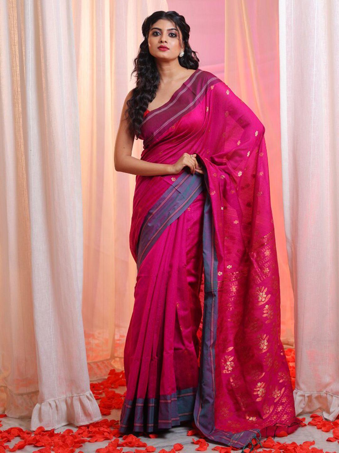 charukriti floral zari saree