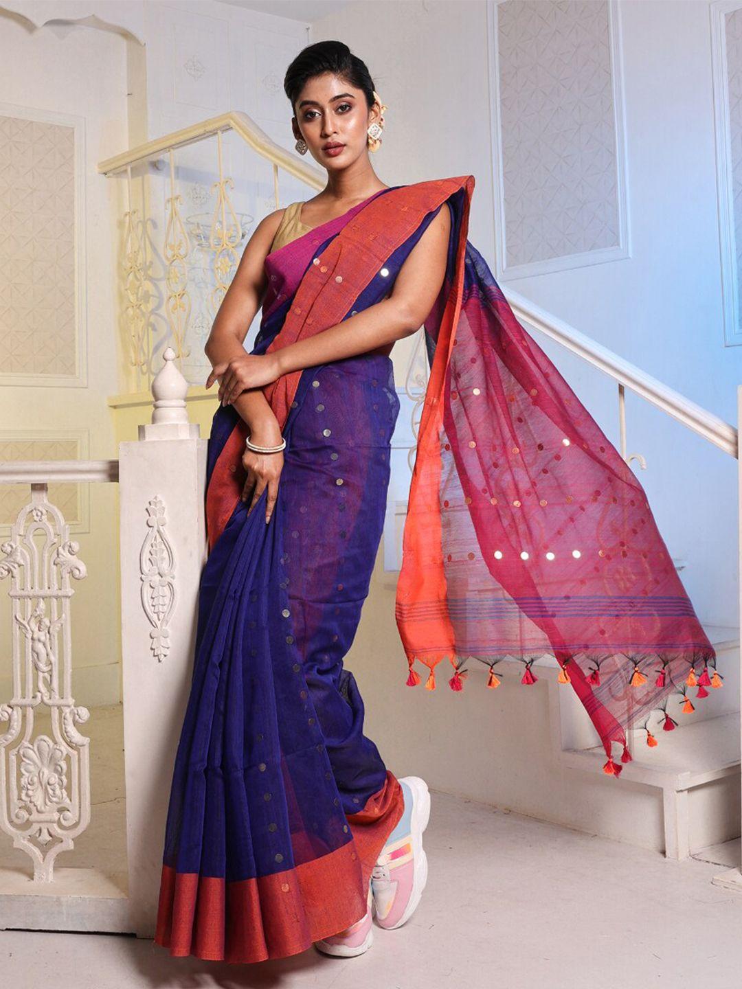 charukriti geometric woven design saree