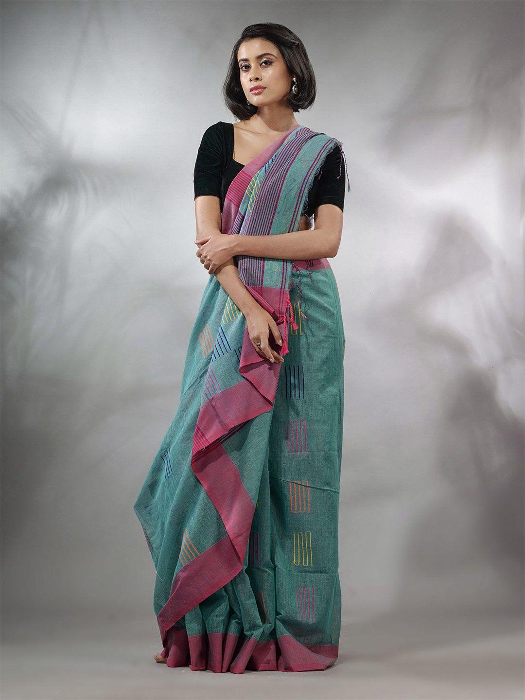 charukriti geometric woven design tissue saree