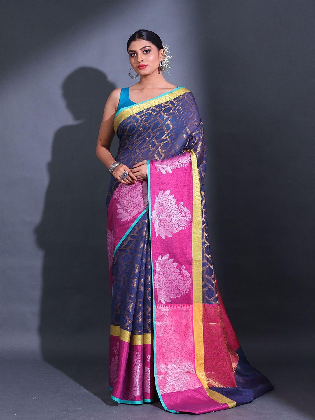 charukriti geometric woven design zari saree