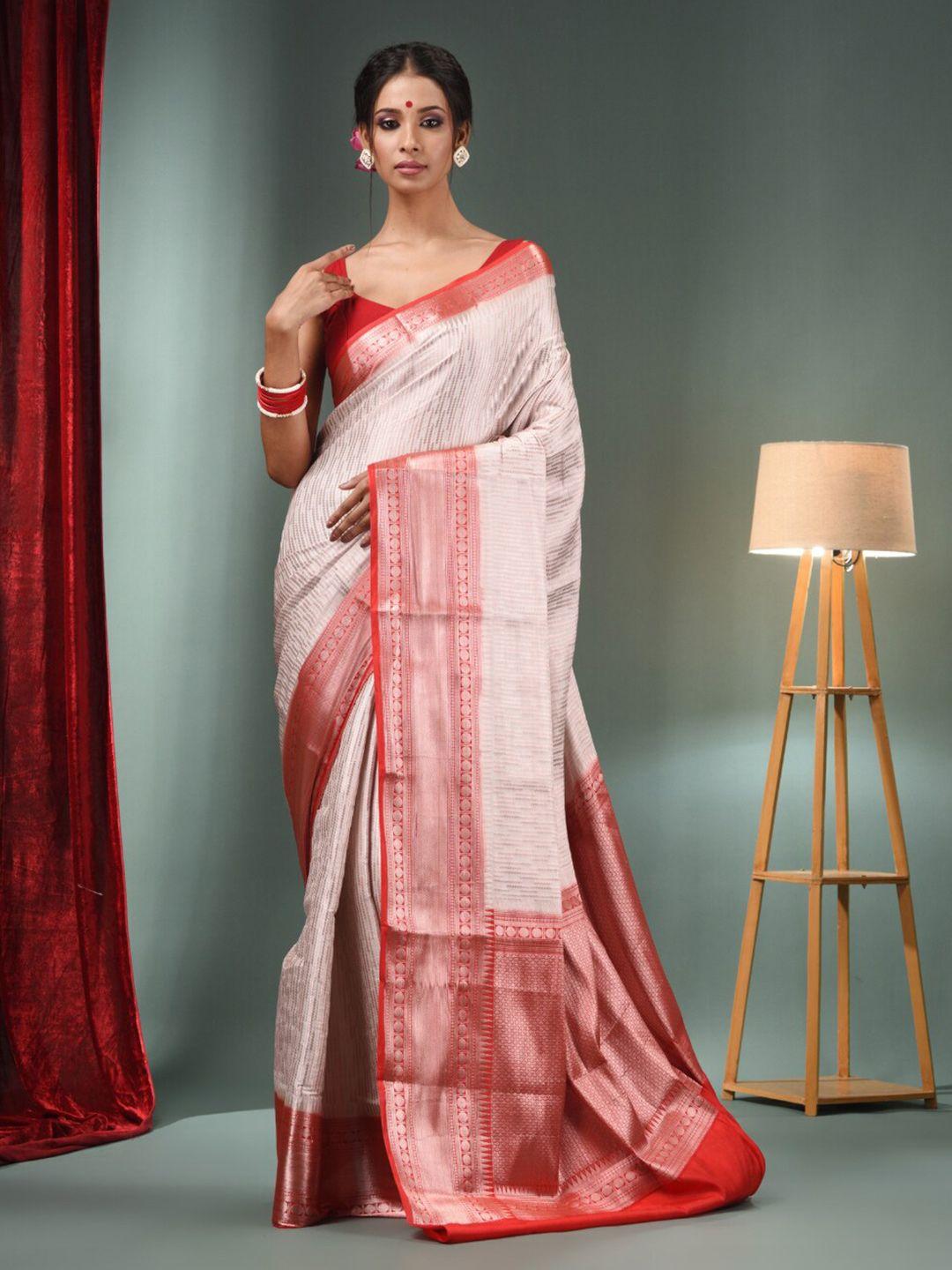 charukriti geometric woven design zari saree