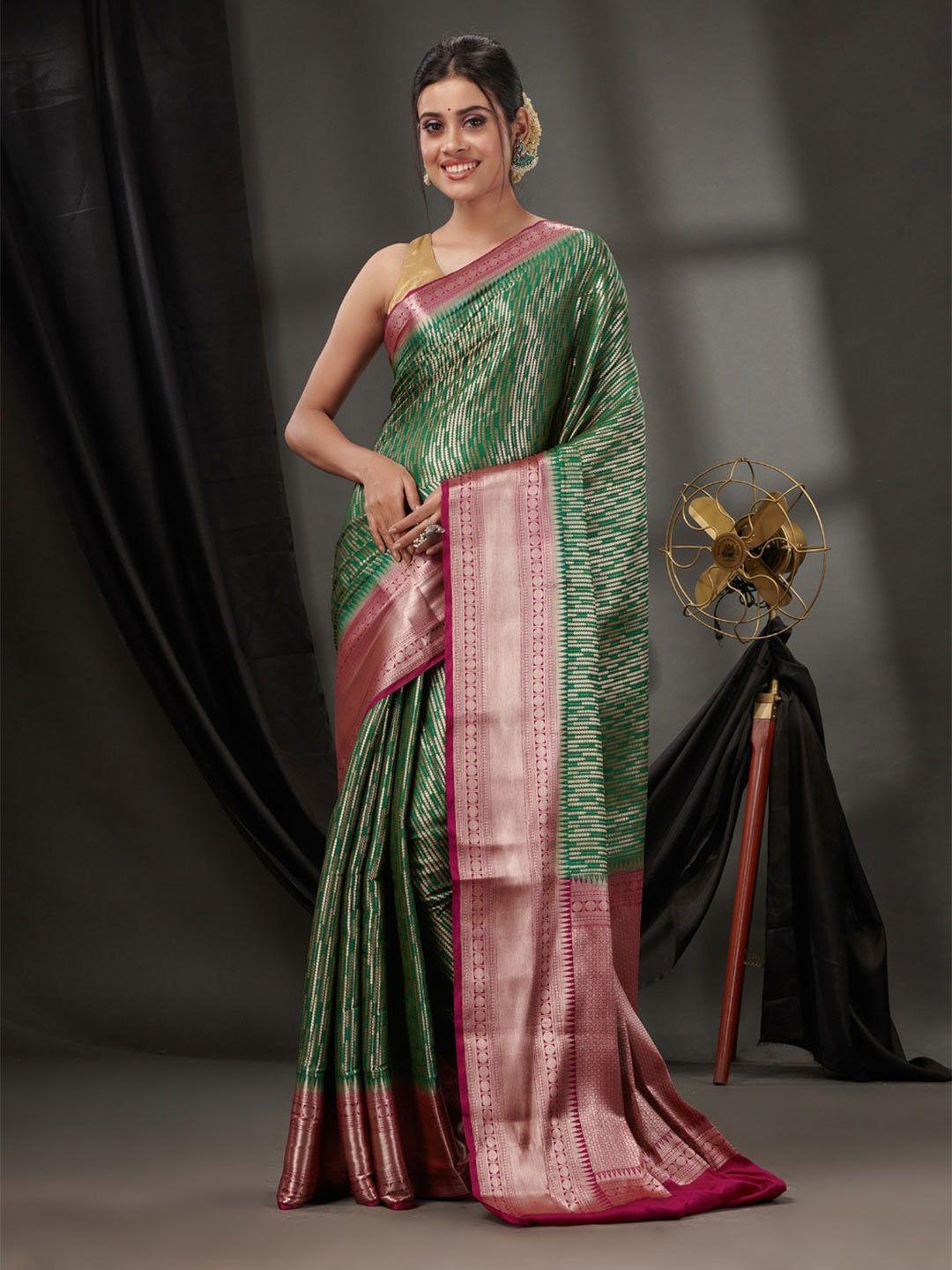 charukriti geometric woven design zari silk blend saree