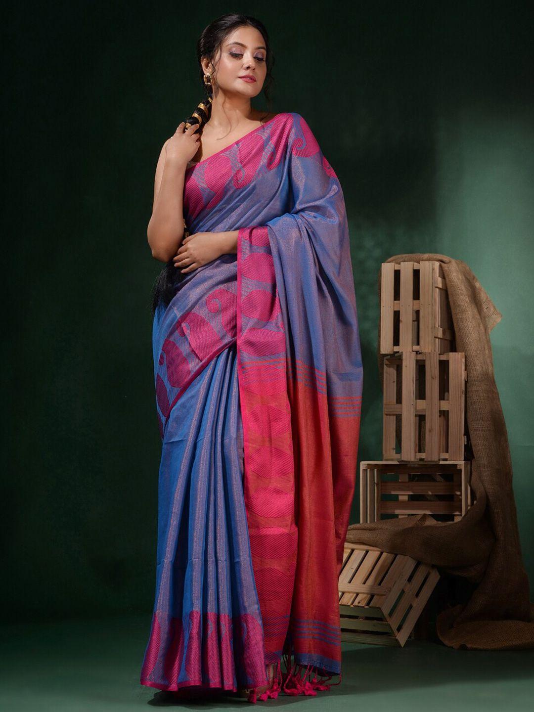 charukriti paisley border zari tissue saree