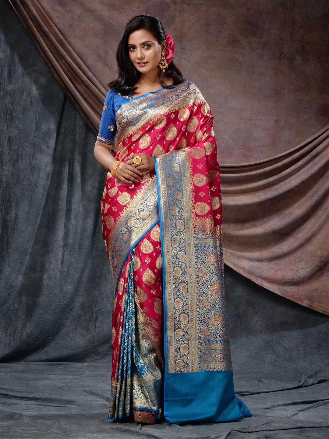 charukriti paisley woven design zari banarasi saree