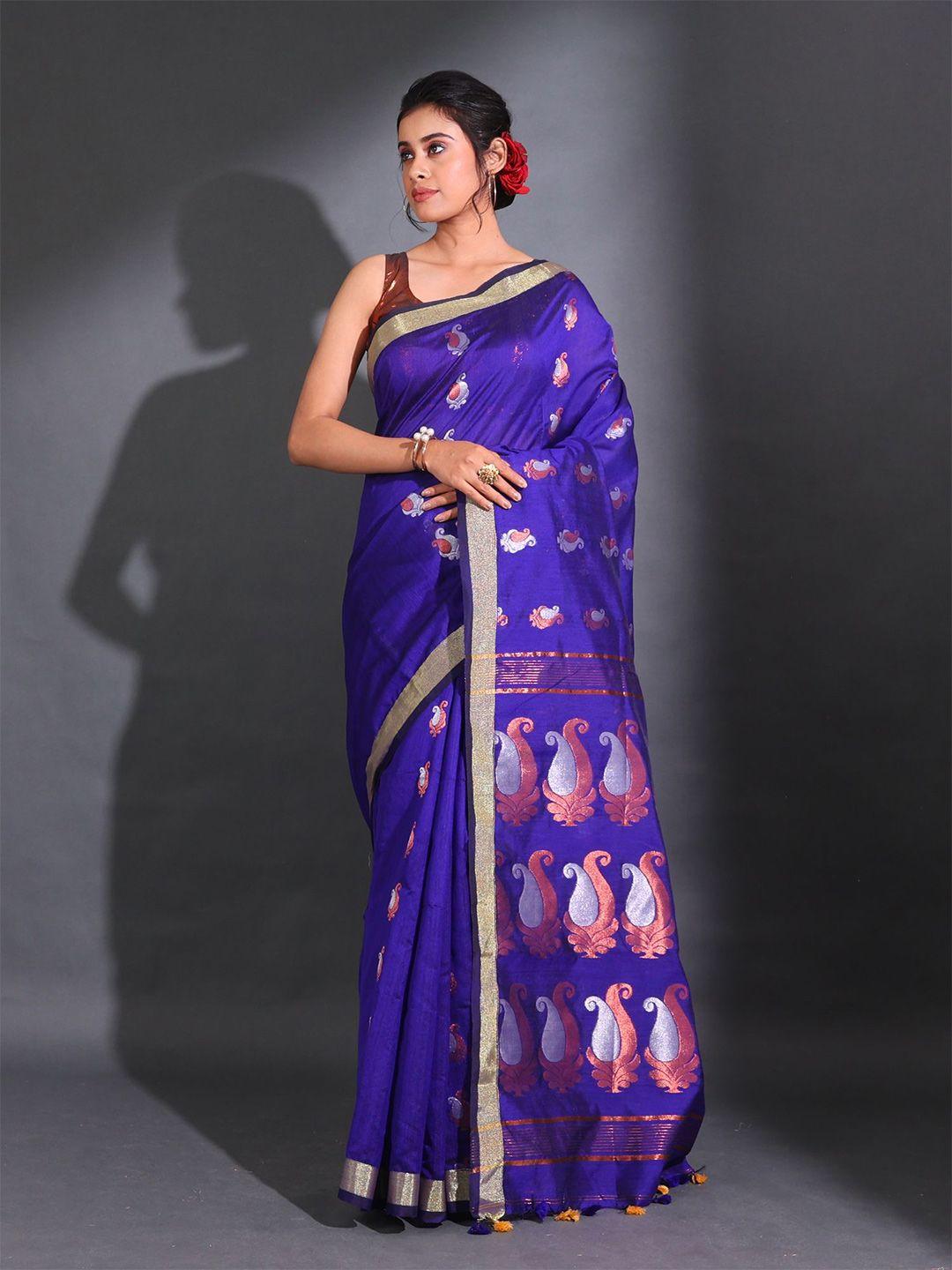 charukriti paisley woven design zari saree