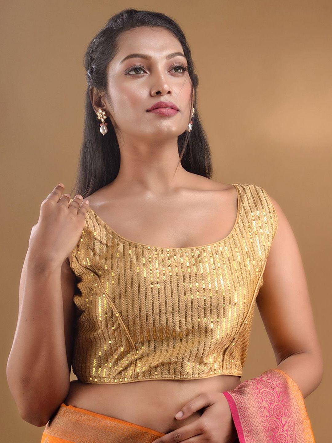 charukriti sequinned silk saree blouse