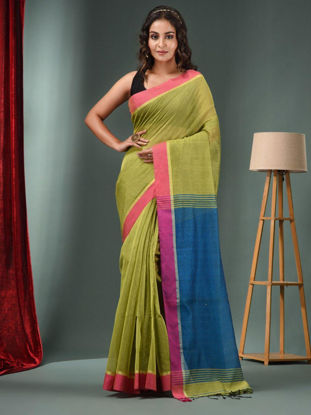 charukriti striped cotton blend saree