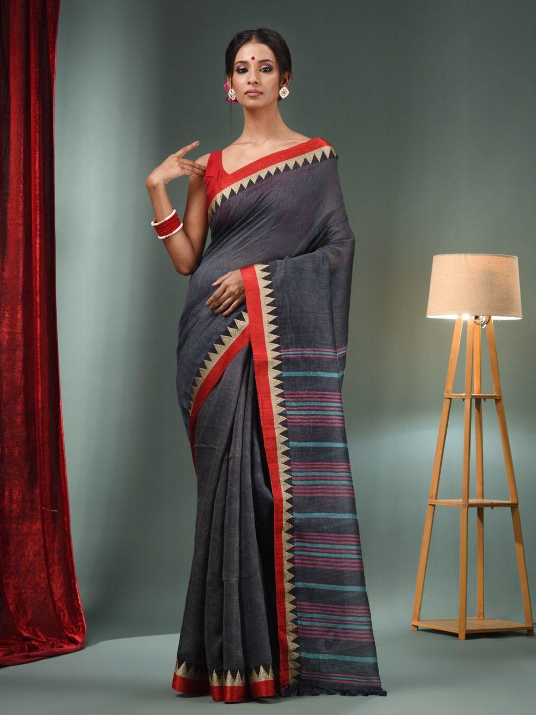 charukriti striped festive saree