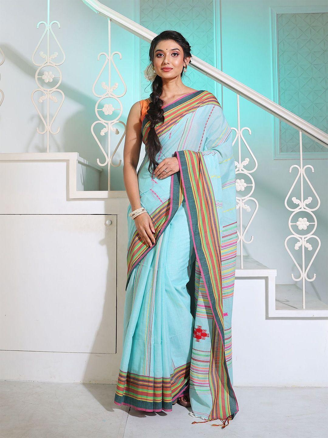 charukriti striped pure cotton saree