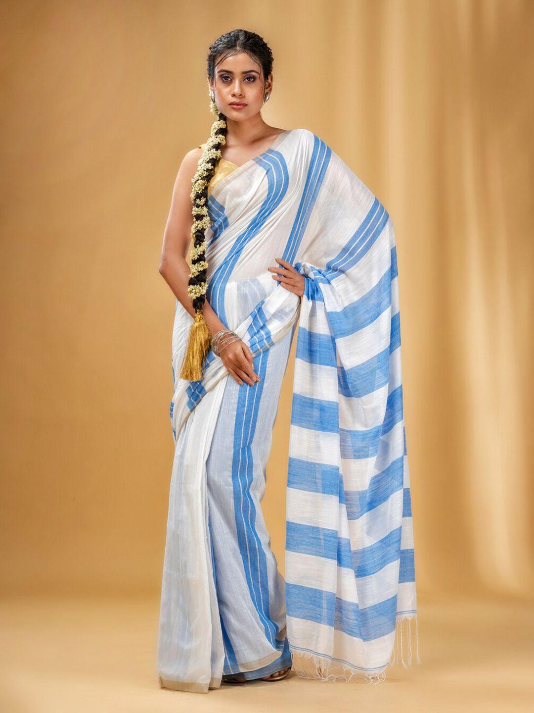 charukriti striped pure cotton saree