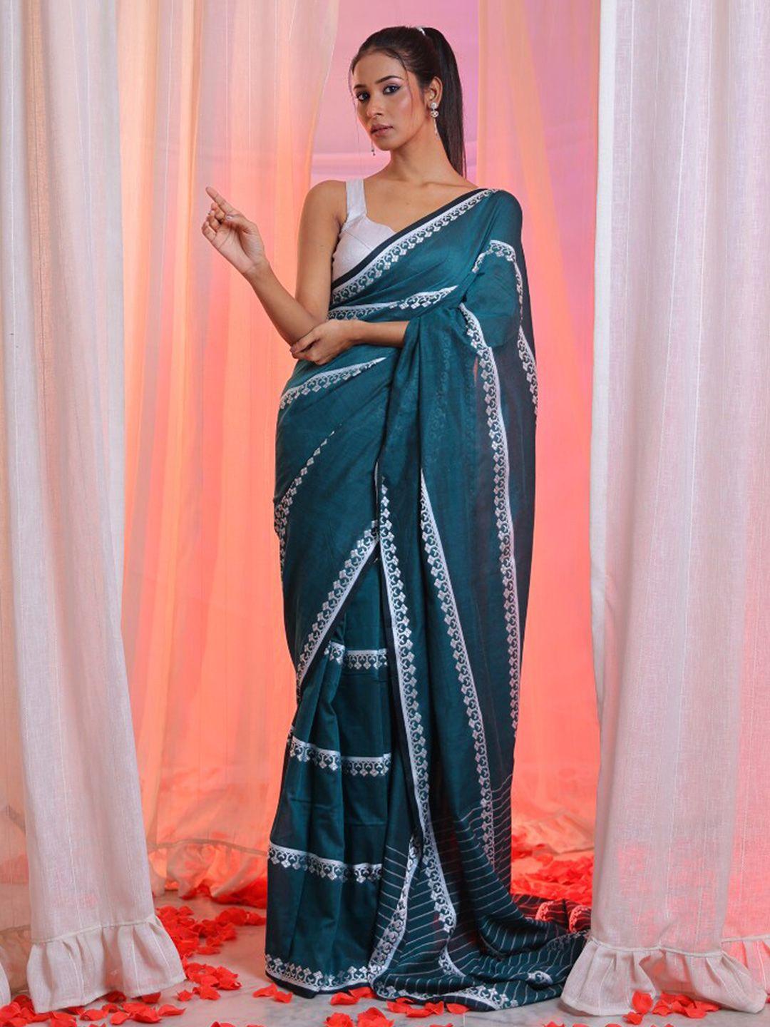 charukriti striped zari pure cotton saree