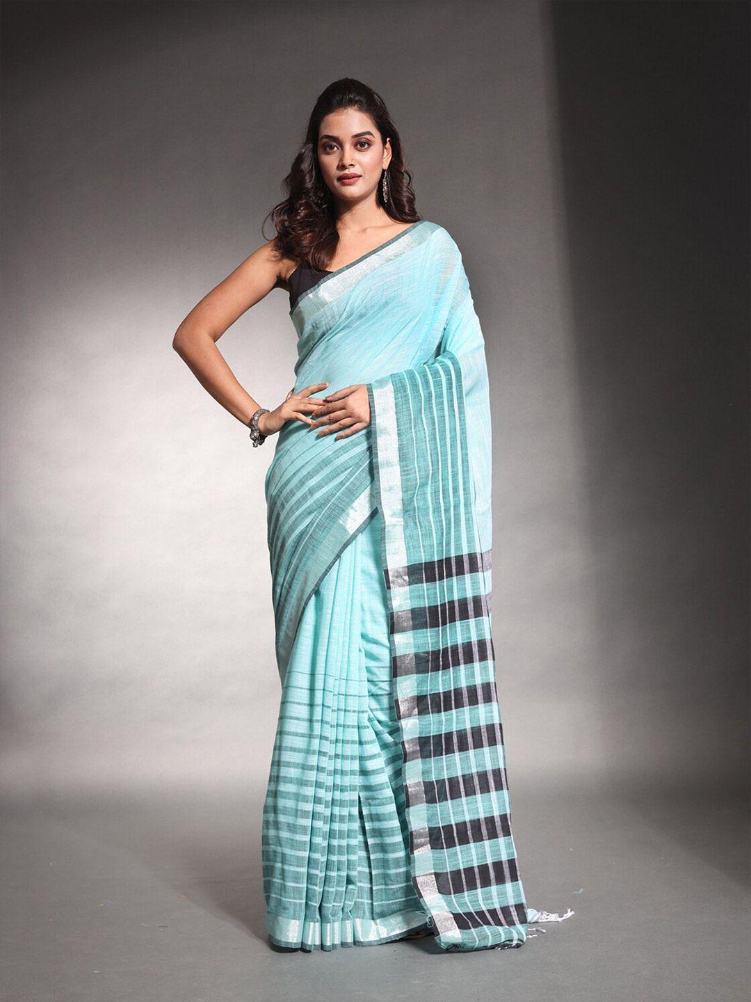 charukriti striped zari pure cotton saree