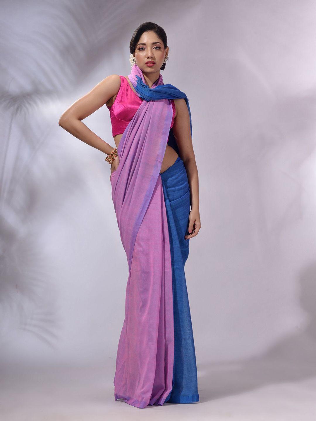 charukriti tasseled pure cotton saree