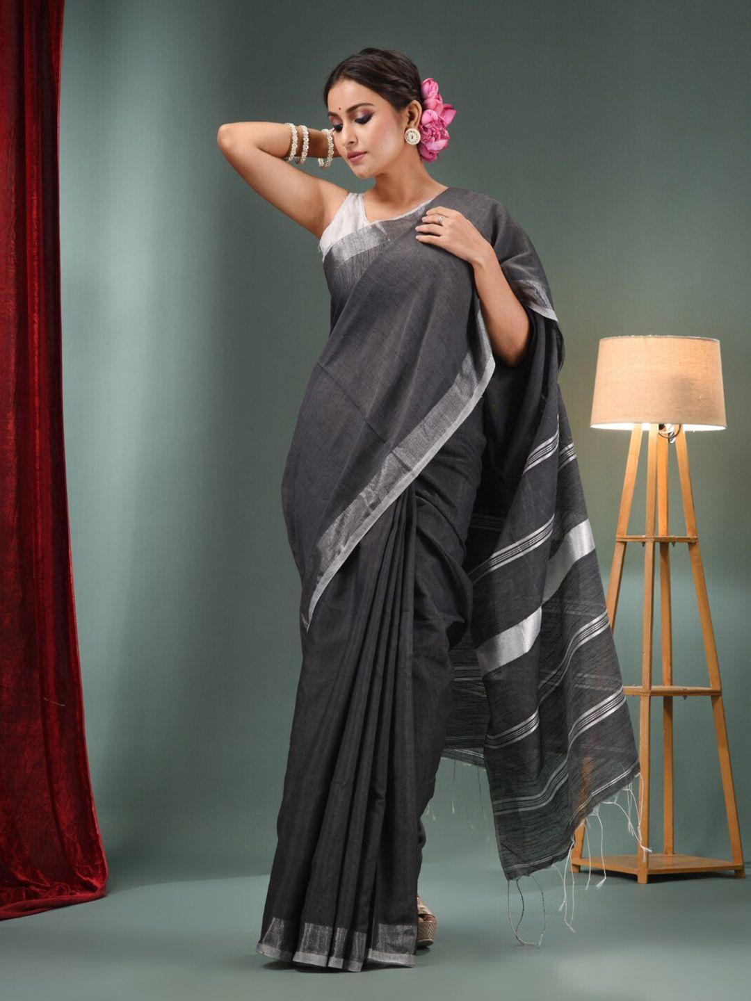 charukriti tasseled zari saree