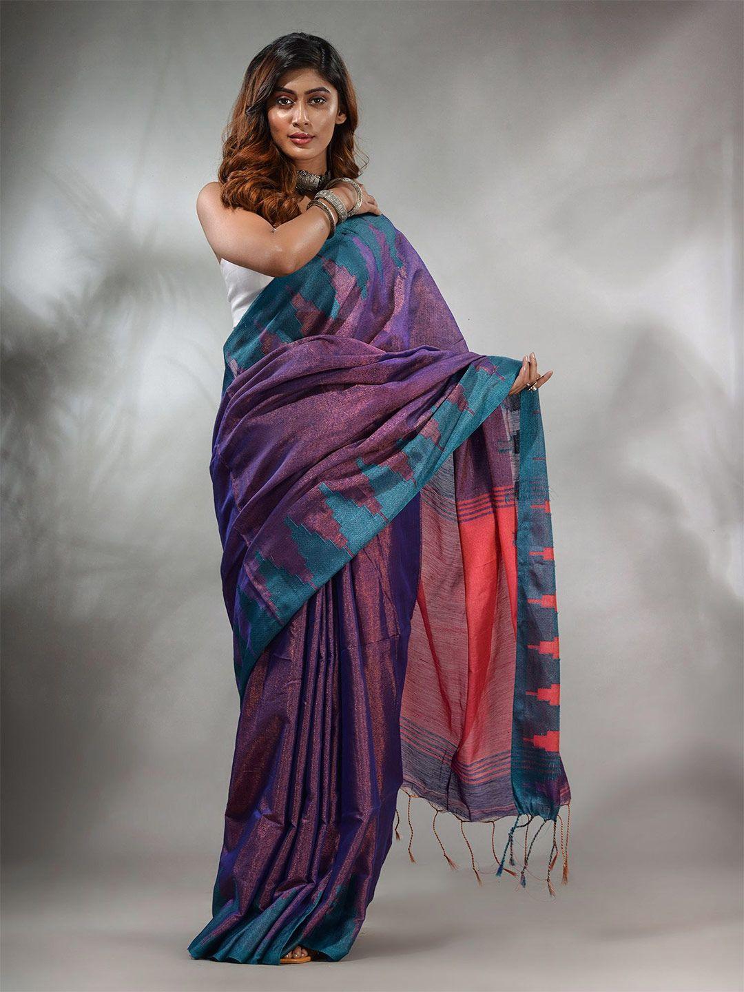 charukriti temple border tissue saree