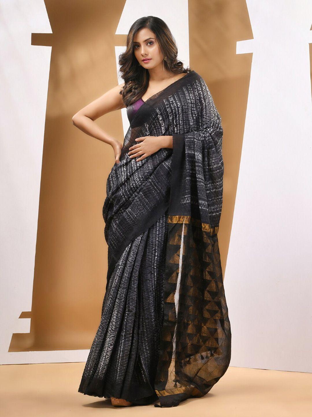 charukriti tie and dye pure silk saree