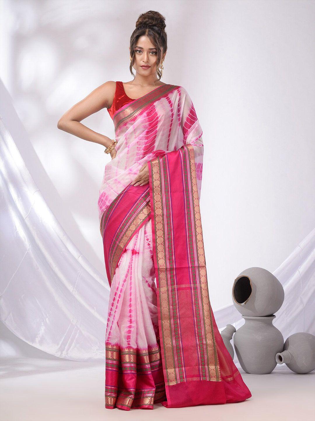 charukriti tie and dye zari saree