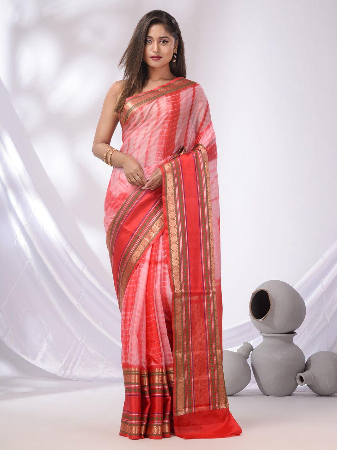 charukriti tie and dye zari saree