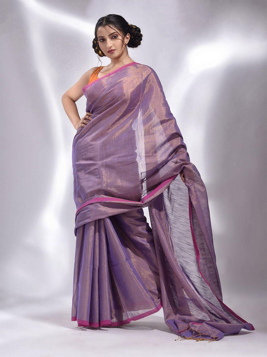 charukriti violet tissue saree