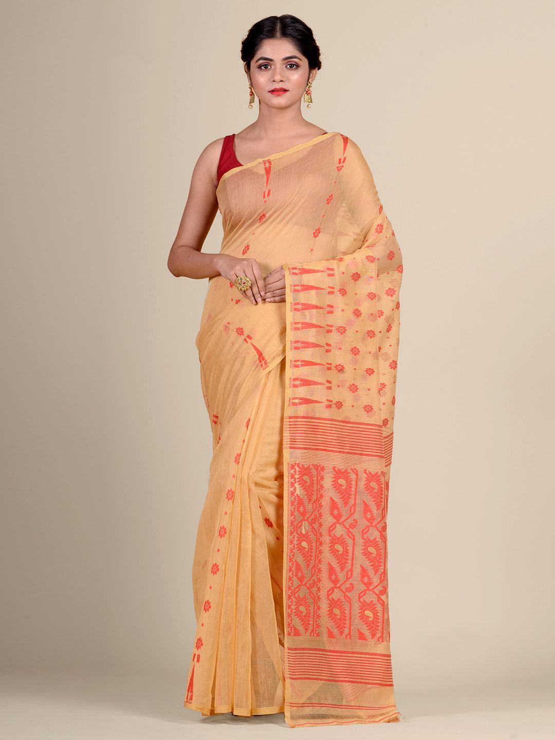 charukriti women beige woven design