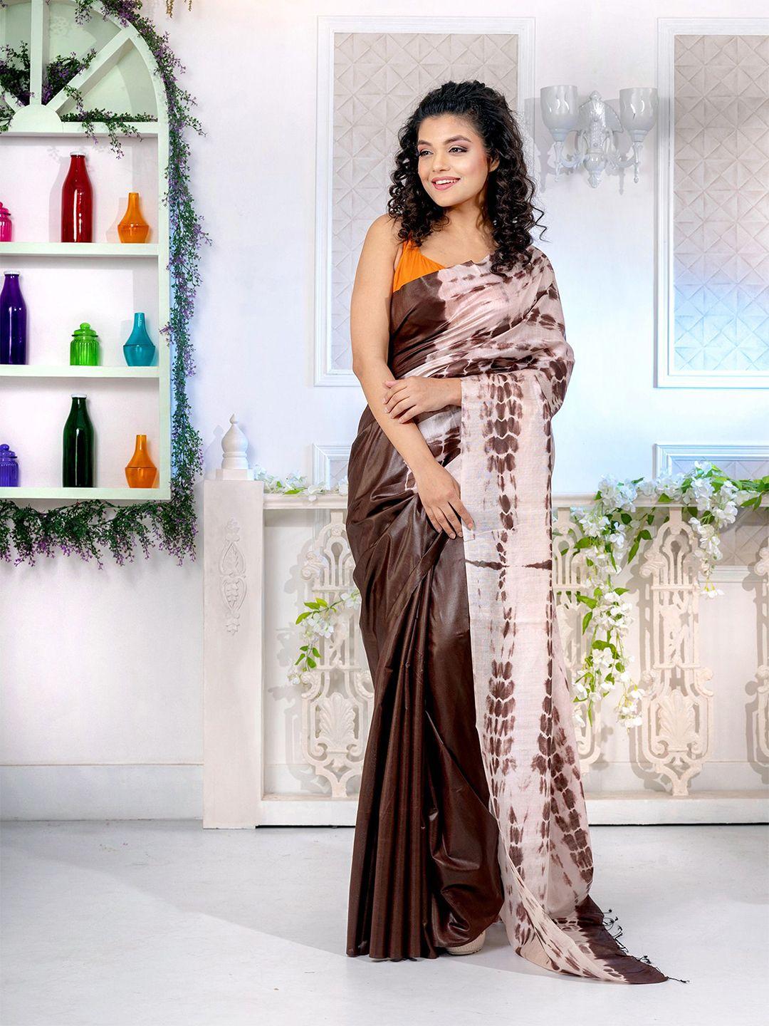 charukriti women brown sarees