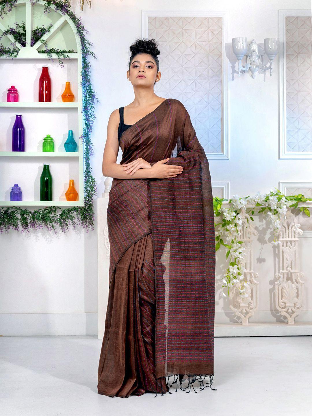 charukriti women brown sarees