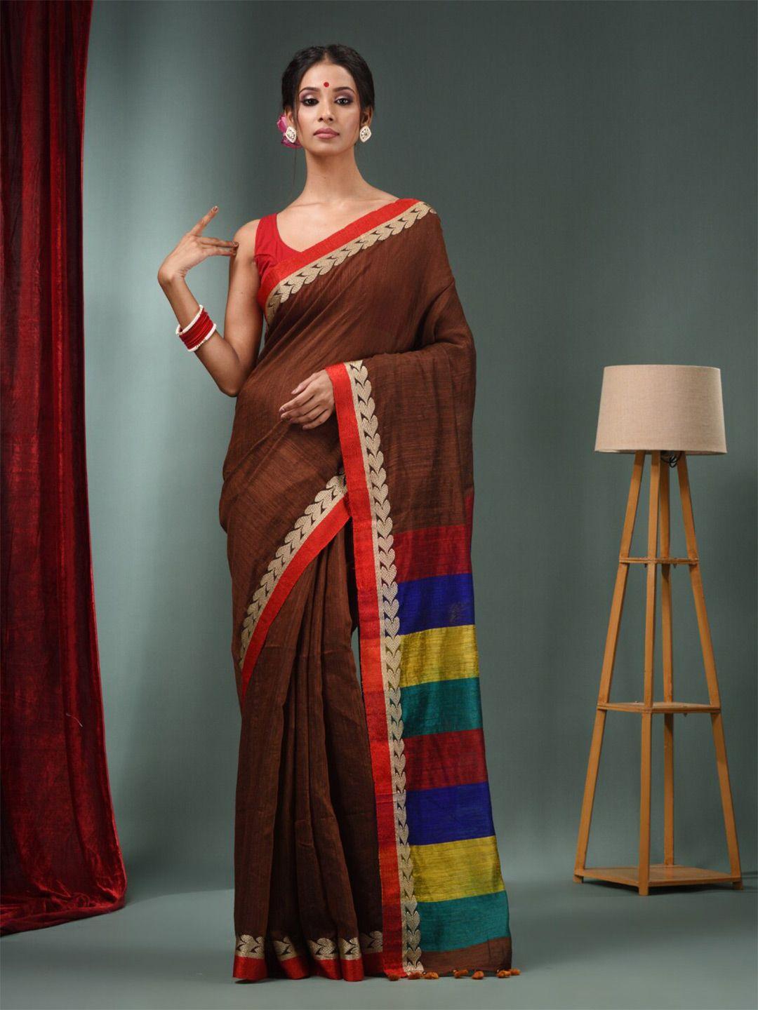 charukriti woven design border detail pure silk zari saree