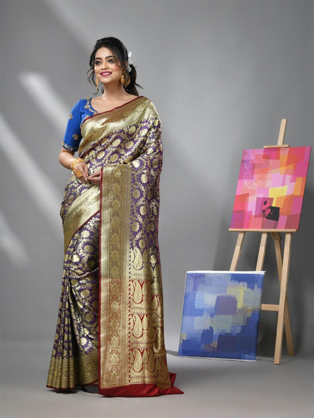 charukriti woven design floral zari banarasi saree