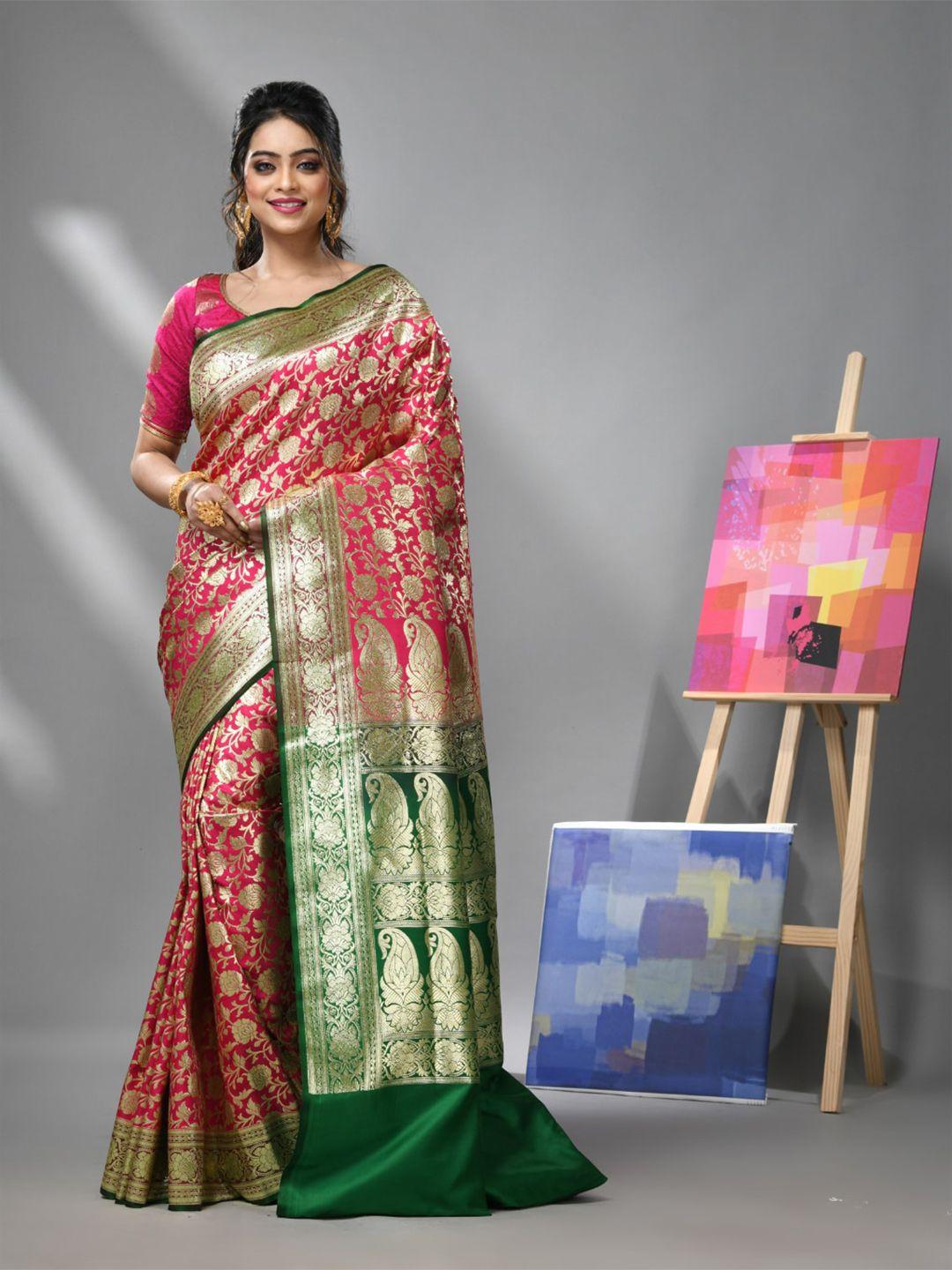 charukriti woven design floral zari banarasi saree