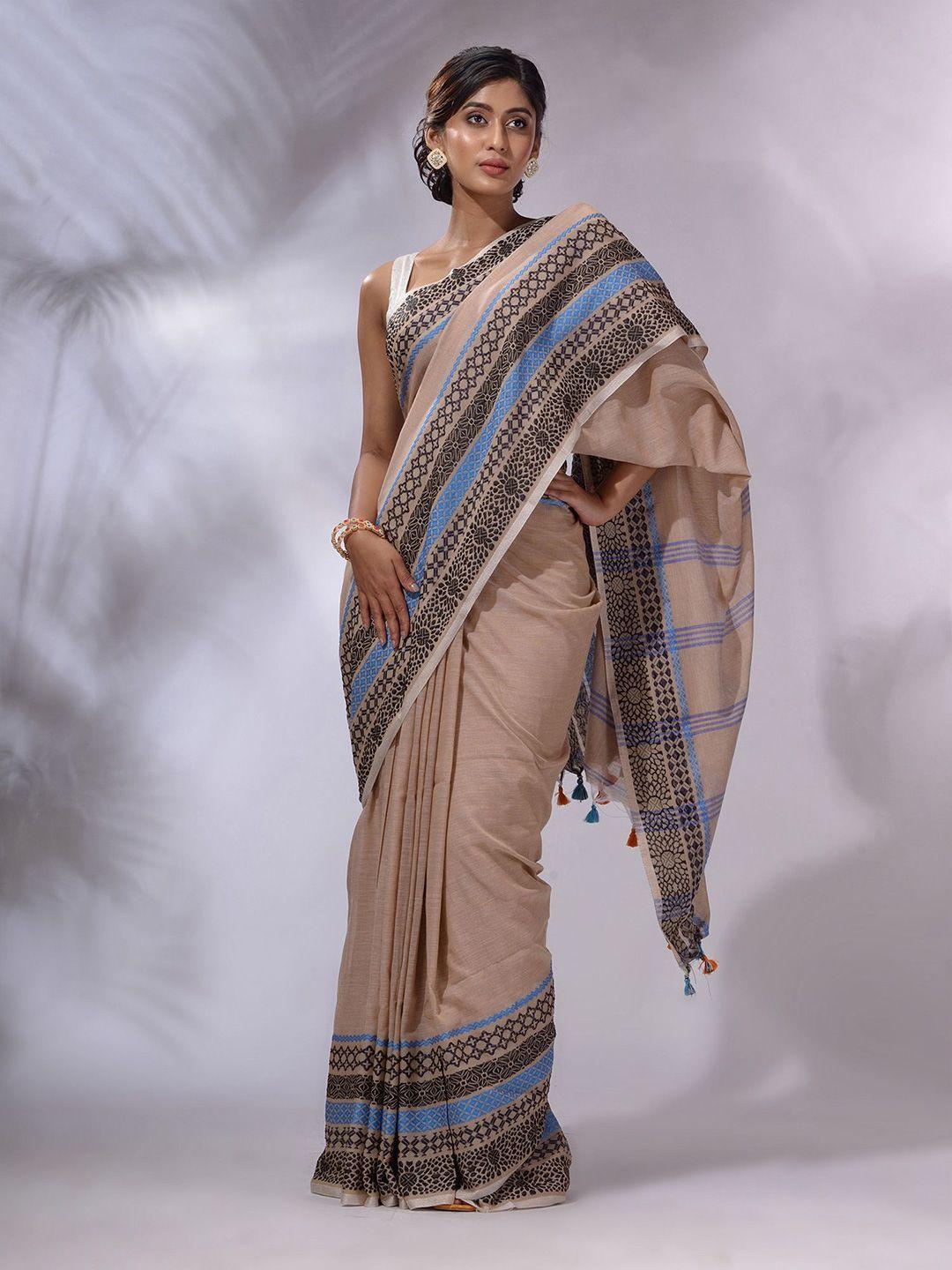 charukriti woven design pure cotton handloom saree