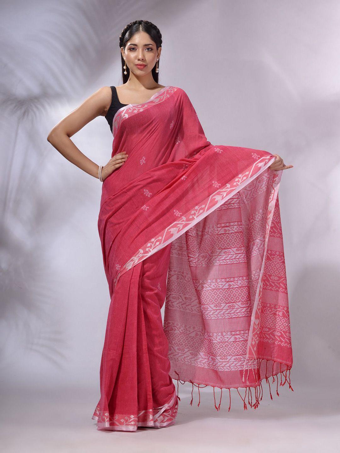 charukriti woven design pure cotton handloom saree