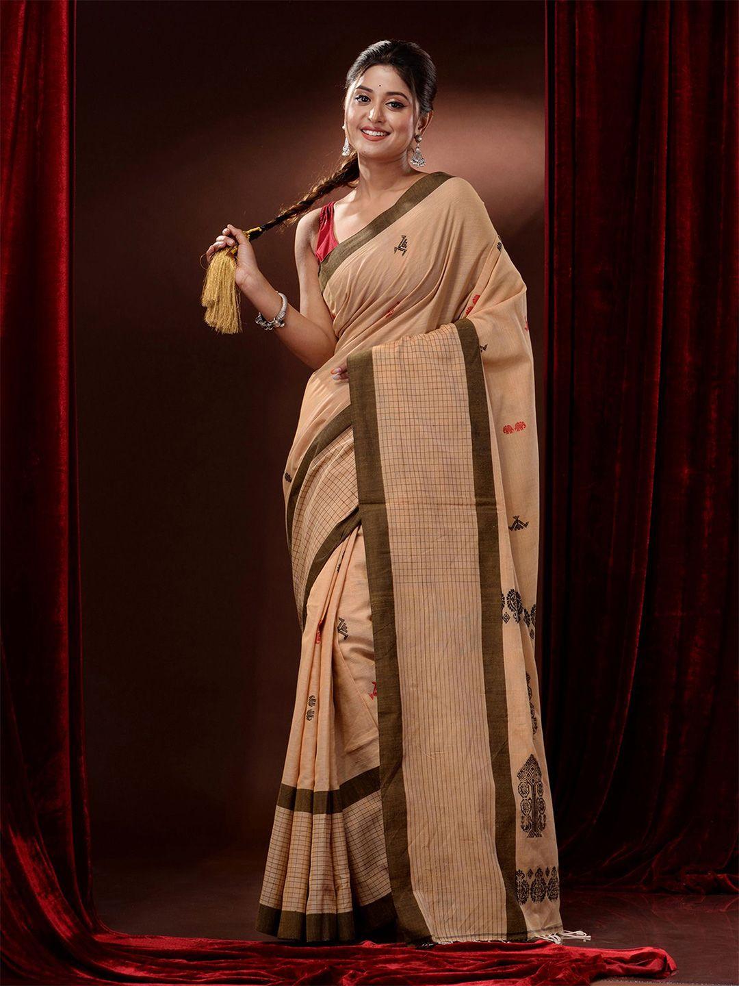 charukriti woven design pure cotton saree