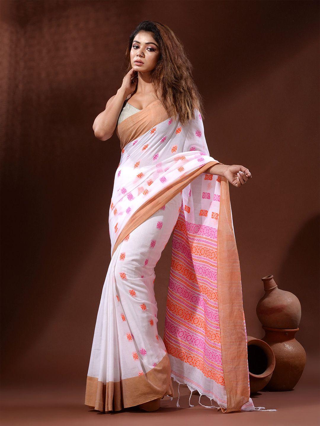 charukriti woven design pure cotton saree