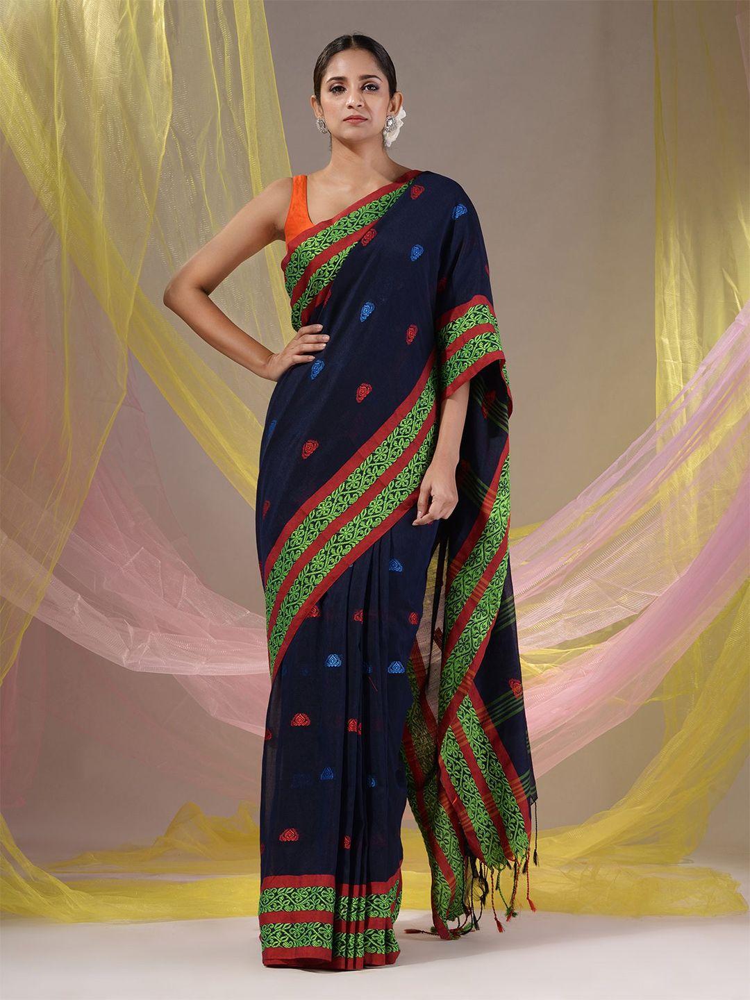 charukriti woven design pure cotton saree