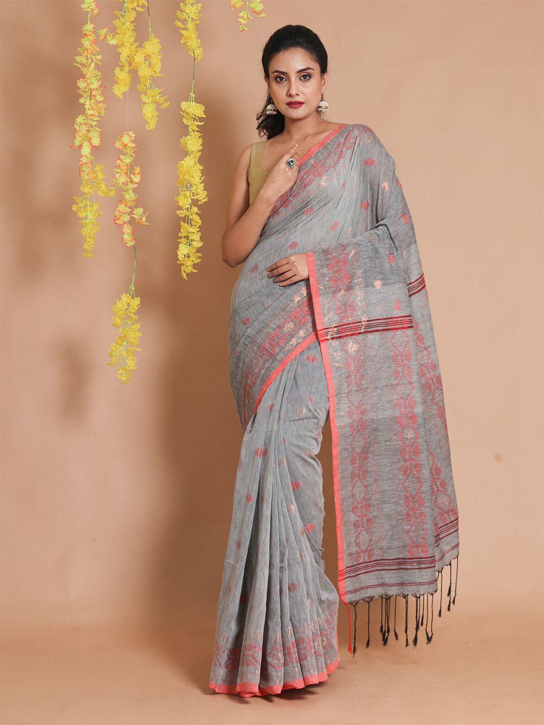 charukriti woven design pure cotton saree