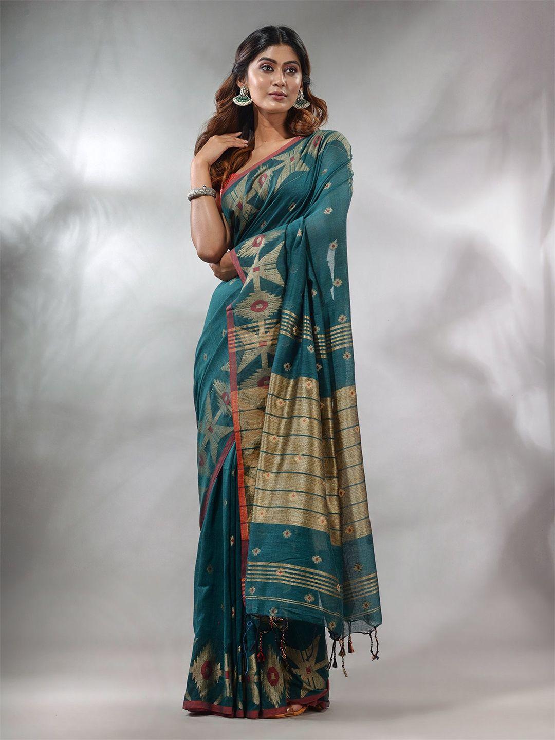 charukriti woven design pure cotton saree