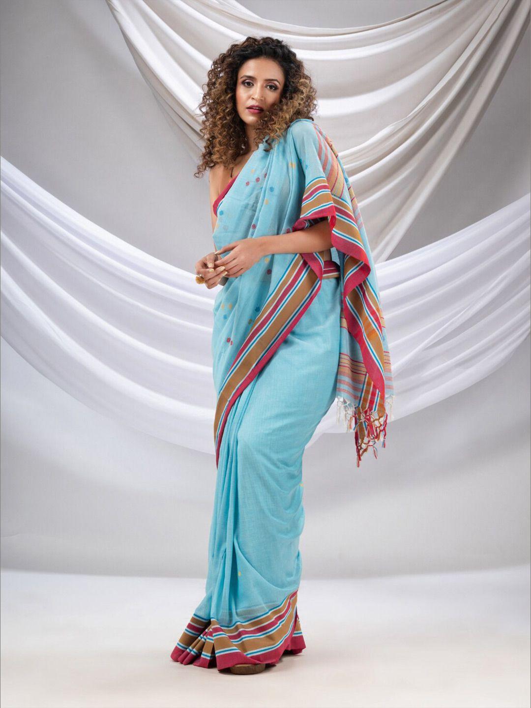 charukriti woven design pure cotton saree