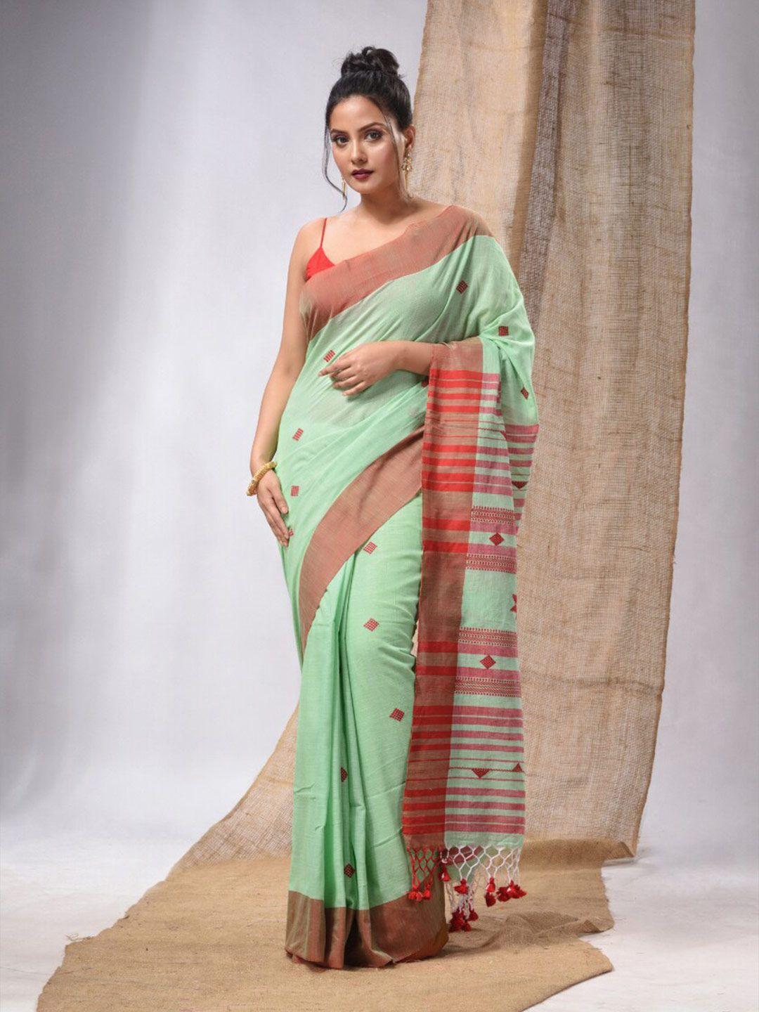 charukriti woven design pure cotton saree