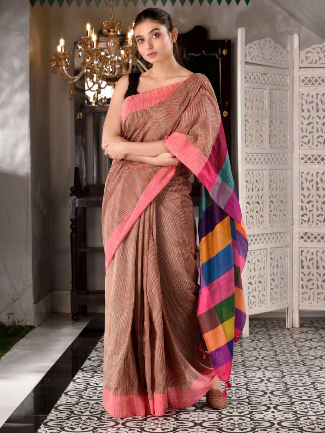 charukriti woven design pure cotton saree